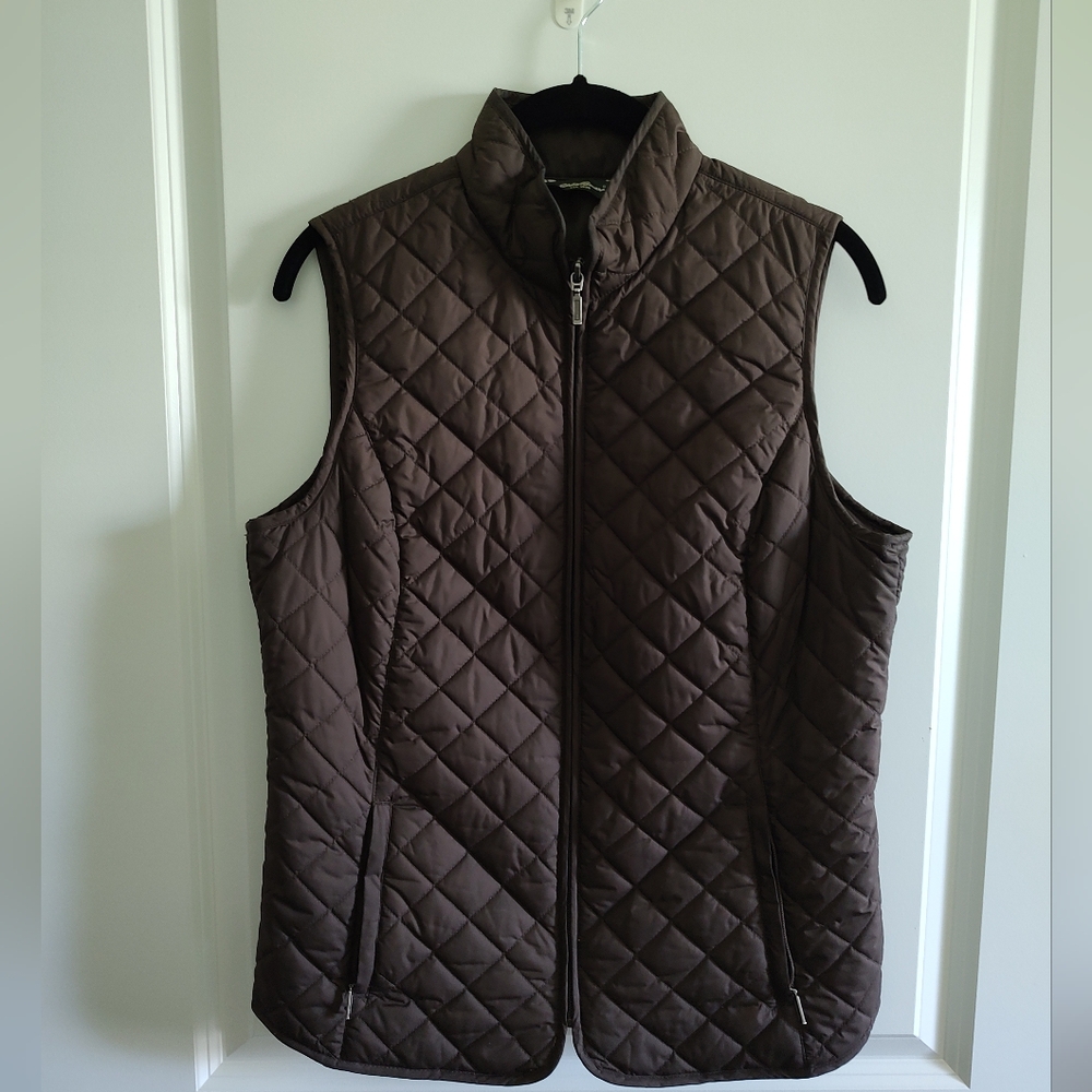Eddie Bauer women's Thermore insulated quilted vest size S in chocolate brown